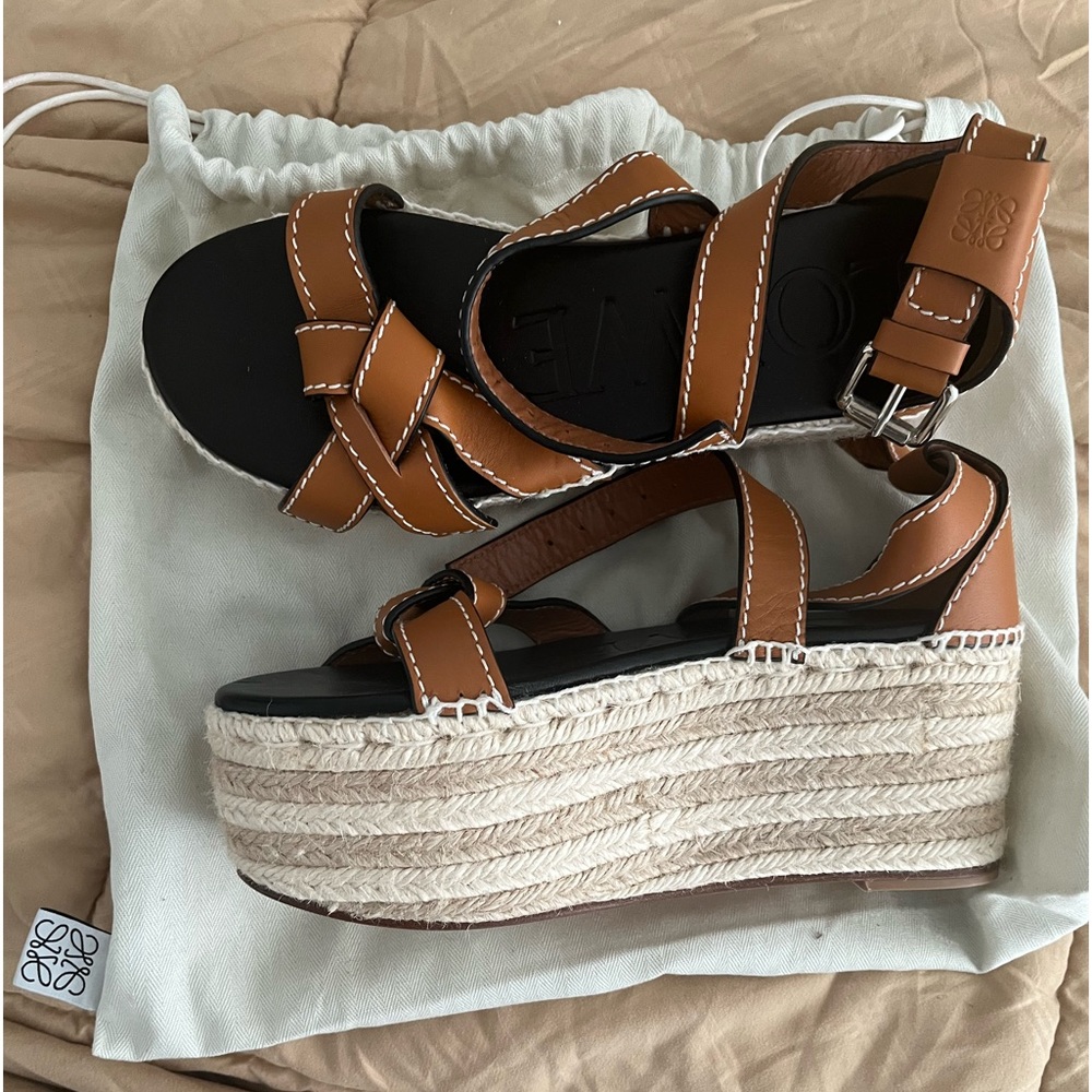 LOEWE leather platform sandals
